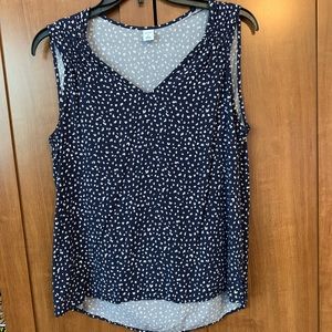 Navy blue with white tank style blouse